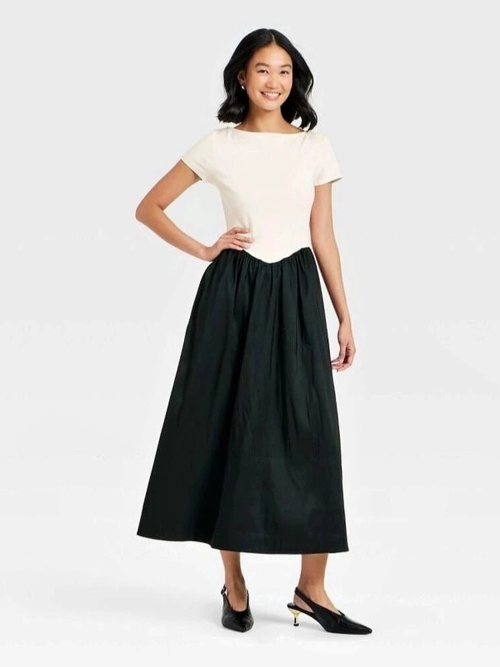 A New Day black and cream dress large